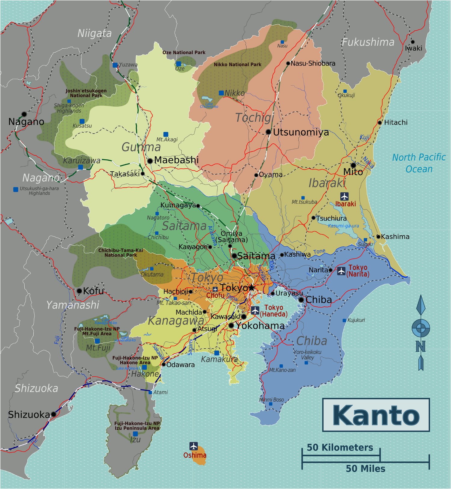 mappa regione kanto